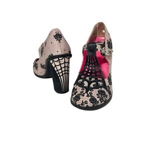 Hot Chocolate Design Women's Mary Jane Heels Shoes 37 Spider Gothic Whimsygoth